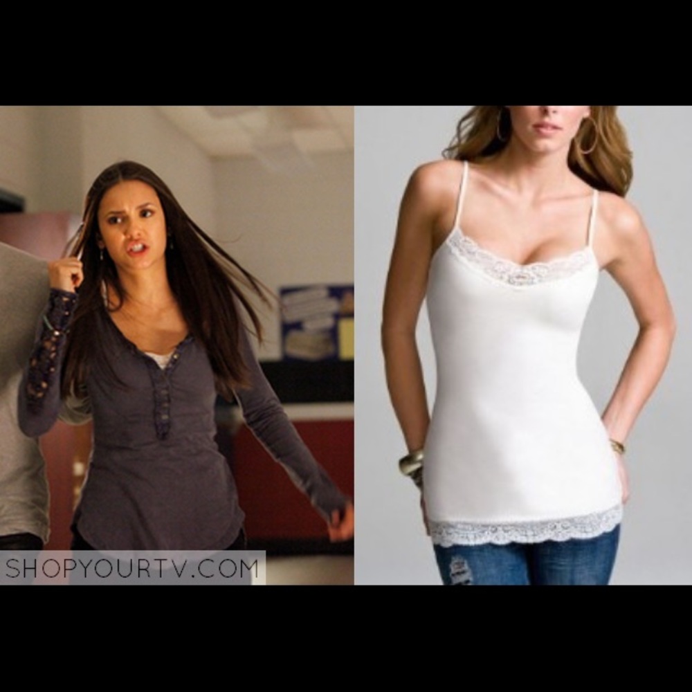 Express lace trim cami ASO Elena Gilbert